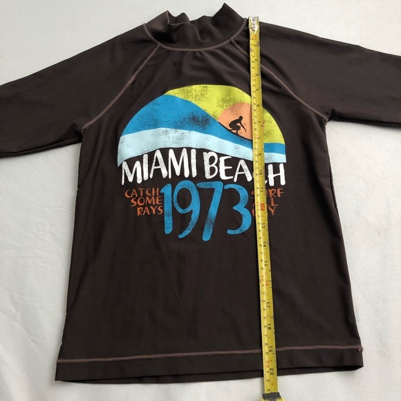 Cherokee dark brown mock neck rash guard M=8-10 - Picture 4 of 5